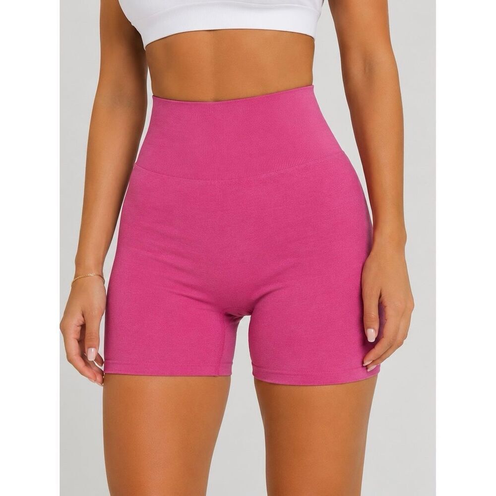 NVGTN Pink Seamless Biker Shorts Size S High Waisted Gym Activewear